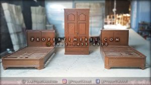 set kamar tidur minimalis kayu jati