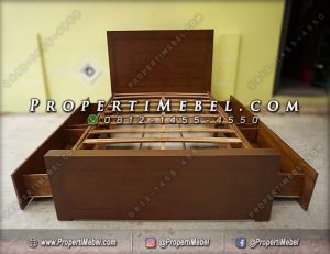 Tempat Tidur Minimalis Laci Samping