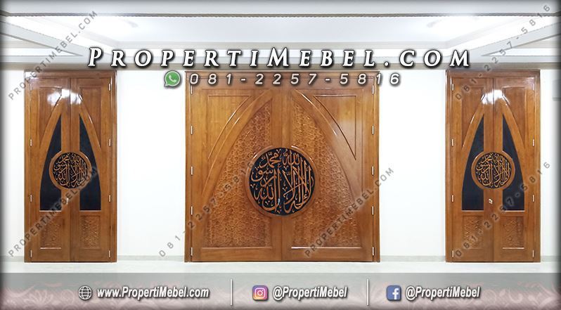 Pintu Masjid Minimalis Kayu Jati Jepara
