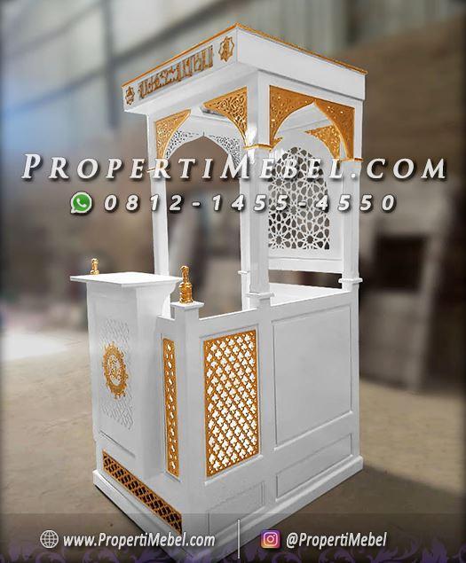 Mimbar Masjid Putih Minimalis