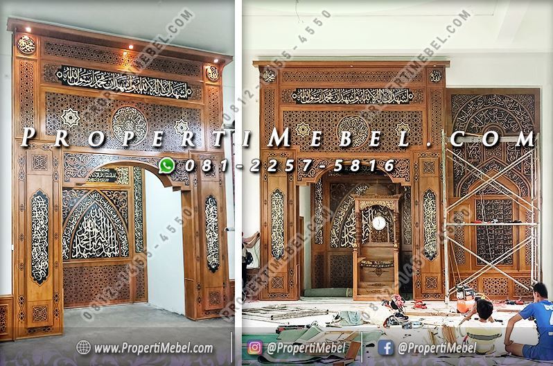 Mihrab Masjid Mewah Ukir Kaligrafi