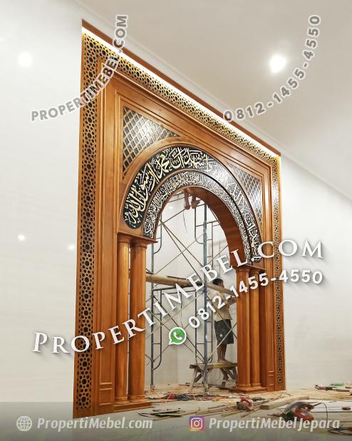 Mihrab Masjid Minimalis Sederhana Jati Jepara