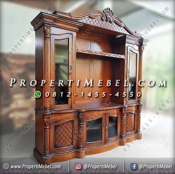 Bufet TV Ukir Klasik Kayu Jati Jepara