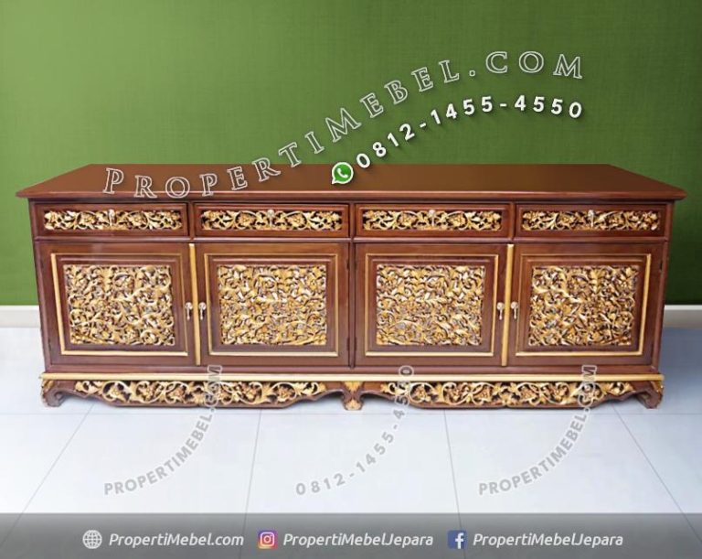 Bufet Palembang Meja TV Ukir Jati Murah