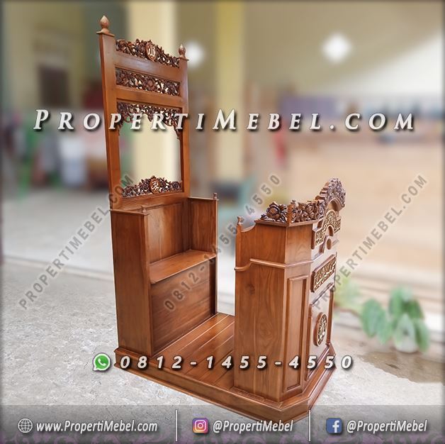 Mimbar Masjid Model Kereta Kayu Jati Jepara