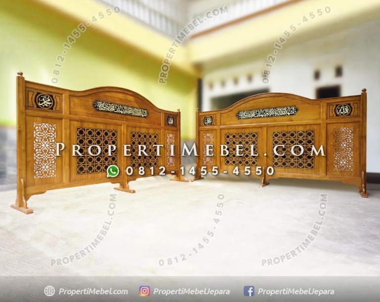 Sketsel Kaligrafi Masjid Kayu Jati Minimalis