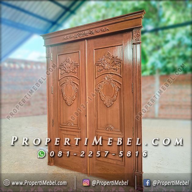 Jual Pintu Eropa Mewah Kayu Jati Ukir Jepara