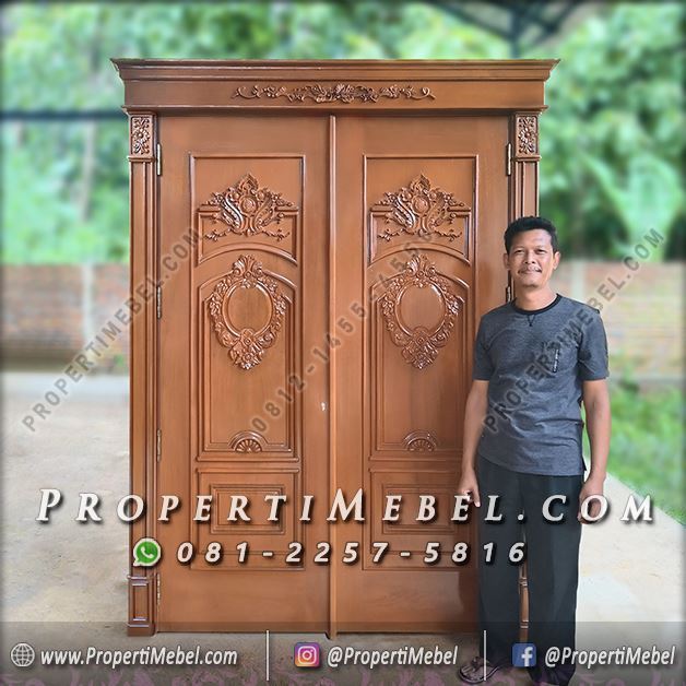 Pintu Rumah Eropa Mewah Ukir Klasik