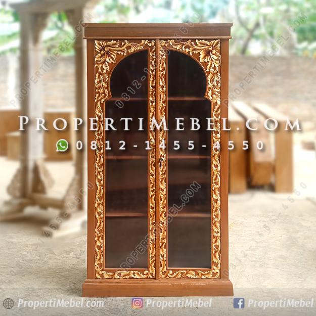 Lemari Mukena dan Sarung Kayu Jati Ukir