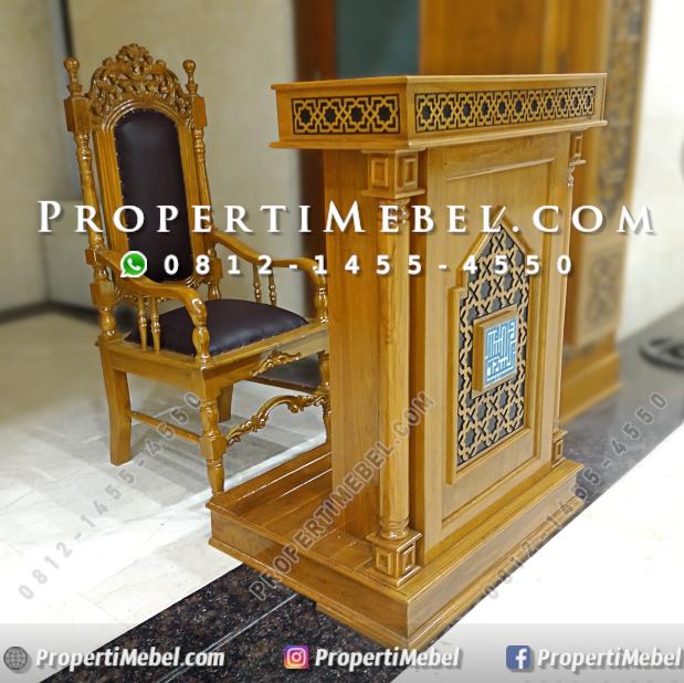 Jual Podium dan Kursi Masjid Kayu Jati