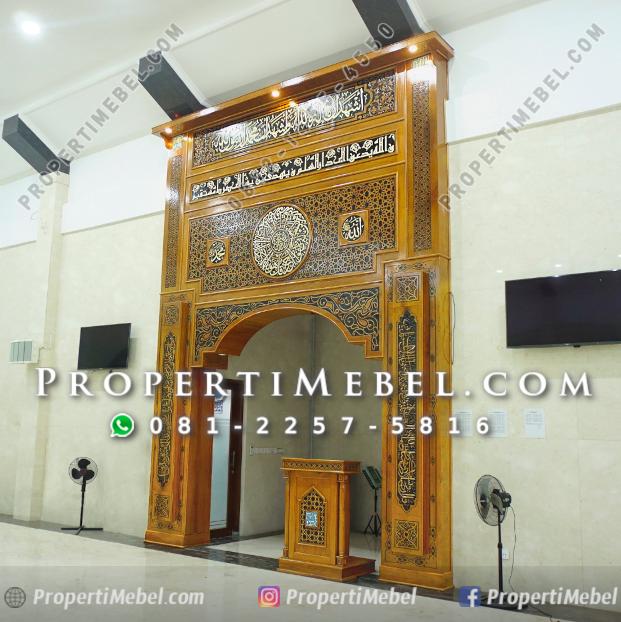 Hiasan Dinding Mihrab Masjid Kayu Jati