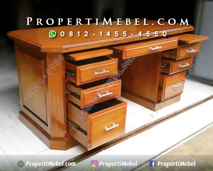Meja Kantor Minimalis Kayu Jati Mewah