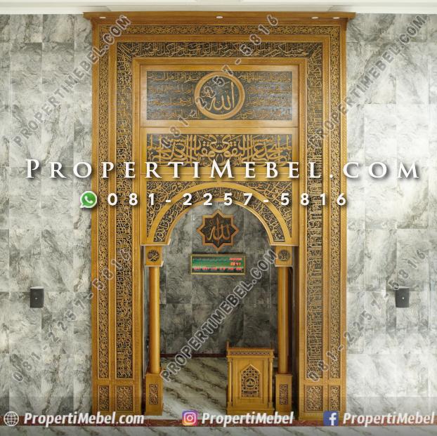 Mihrab Masjid Asmaul Husna Kayu Jati