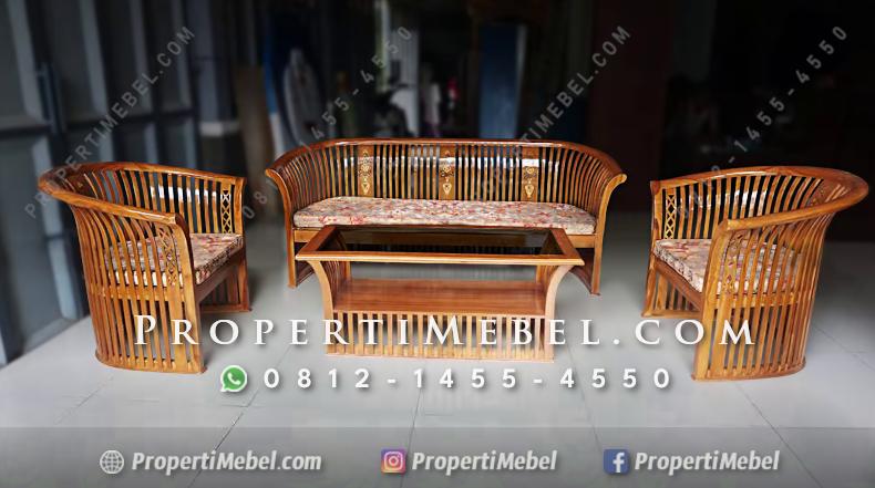 Kursi Tamu Keranjang Kayu Jati