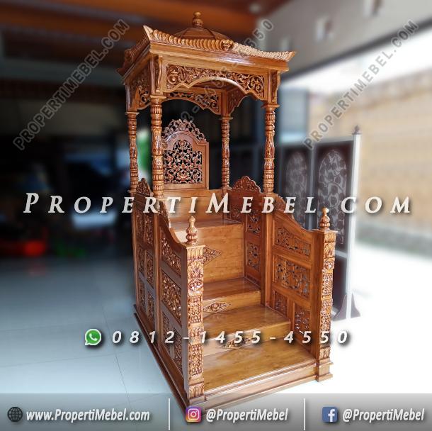 Mimbar Masjid Gebyok Ukir Kayu Jati Jepara
