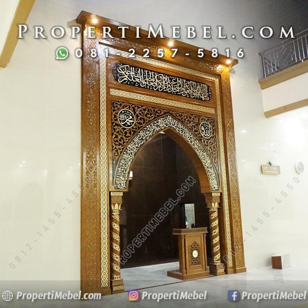 Desain Mihrab Masjid Kayu Jati Jepara