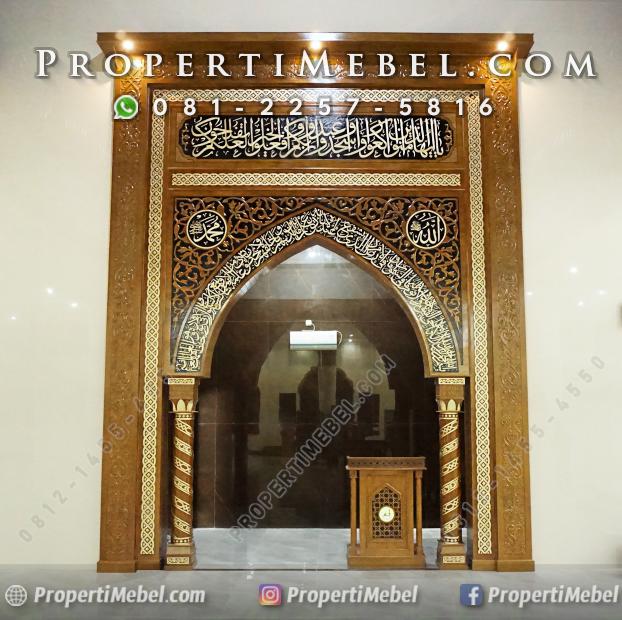 Mihrab Masjid Jati Ukir Jepara Terbaru