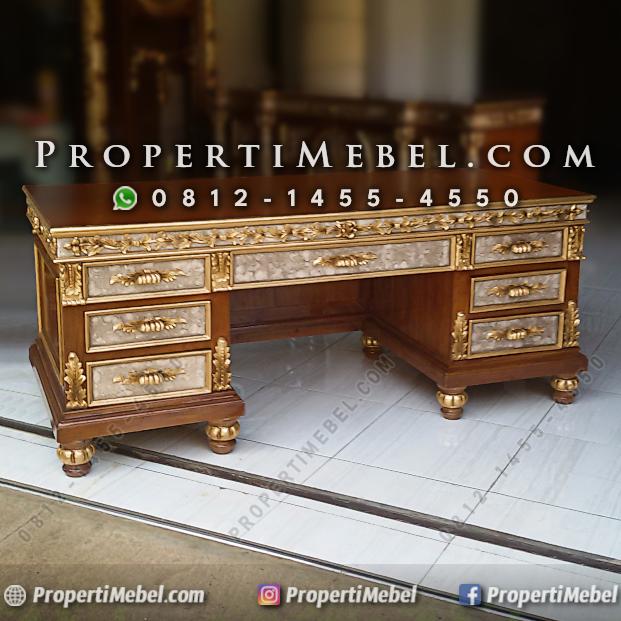 Meja Kantor Ukir Kayu Jati