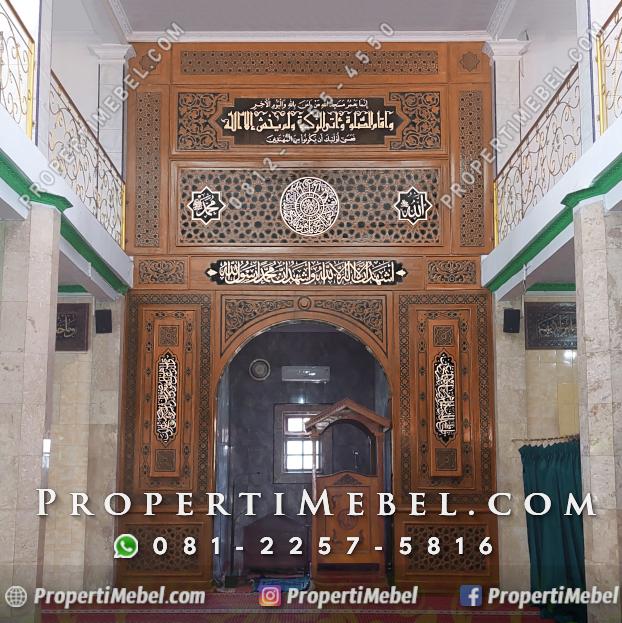 Dekorasi Pengimaman Masjid Jati Ukir Jepara