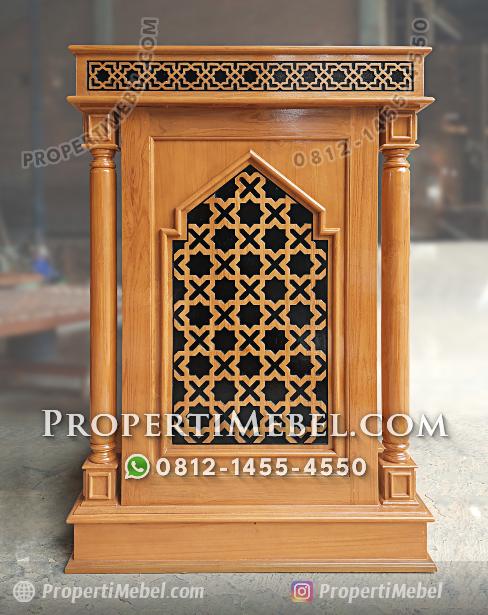 Podium Masjid Minimalis Modern Kayu Jati