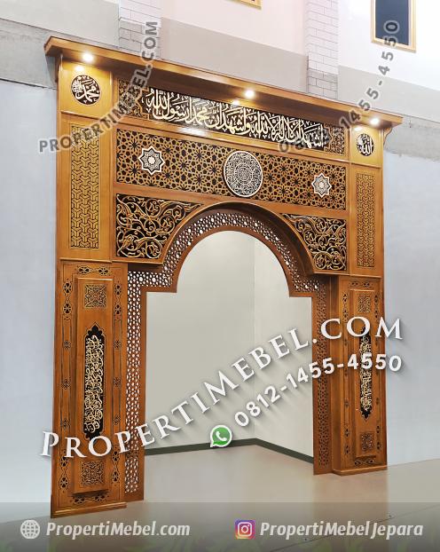Mihrab Kayu Jati Masjid Ukir Jepara Terbaru